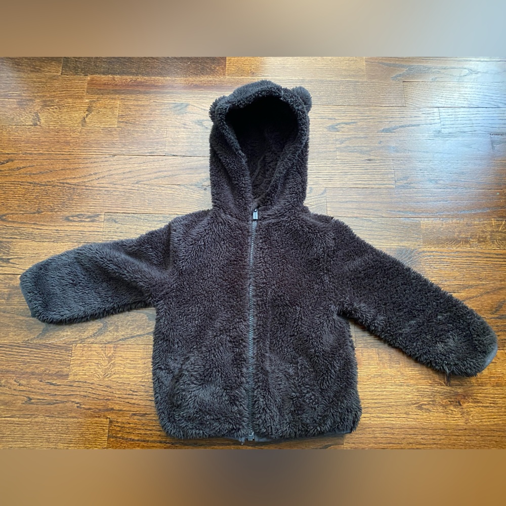 fuzzy sherpa fleece 3T toddler zip up hoodie transitional spring fall winter